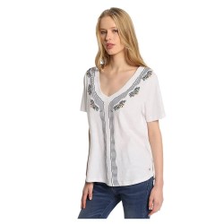 тениска,дамски,тениски,lois,jeans,10943,short,sleeve,v,neck,t,shirt,white,(white)