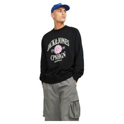 блуза,мъжки,пуловери,jack,&,jones,lucca,branding,sweatshirt,black