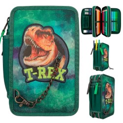 канцеларски,принадлежности,dino,world,t,rexgreen,(0412506),triple,pocket,pencil,case,green,(green)
