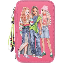 канцеларски,принадлежности,topmodel,joy,(0412910),triple,pocket,pencil,case,pink,(multicolor)