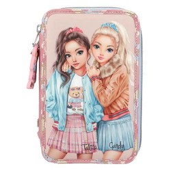 канцеларски,принадлежности,topmodel,team,teddy,(0413009),triple,pocket,pencil,case,pink,(pink)