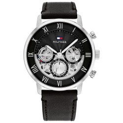 часовник,часовници,tommy,hilfiger,legend,44,mm,watch,black,black,leather,(silver)
