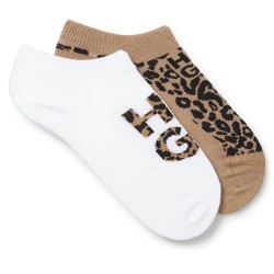 чорапи,дамски,чорапи,hugo,as,leo,logo,socks,2,pairs,brown,white,(open,miscellaneous)