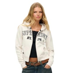 блуза,дамски,блузи,superdry,atheltic,essential,relaxed,fit,cropped,full,zip,sweatshirt,beige