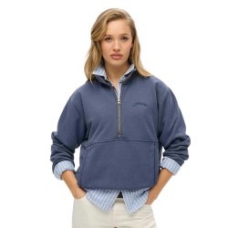 блуза,дамски,блузи,superdry,essential,logo,oversized,half,zip,sweatshirt,blue