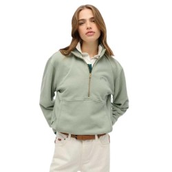блуза,дамски,блузи,superdry,essential,logo,oversized,half,zip,sweatshirt,green,(lily,pad,green)