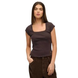 тениска,дамски,тениски,superdry,essential,square,short,sleeve,t,shirt,brown,(dark,brown)
