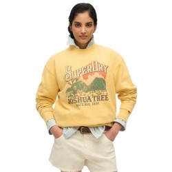 блуза,дамски,блузи,superdry,souvenir,graphic,loose,sweatshirt,yellow,(flax,yellow)