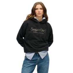 суичър,дамски,блузи,superdry,venue,metallic,relaxed,hoodie,black,(black)