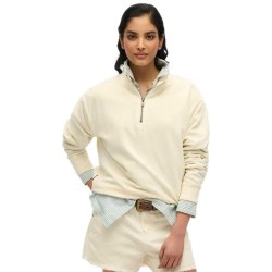 блуза,дамски,блузи,superdry,velour,half,zip,sweatshirt,desert,bone,off,white,(beige)