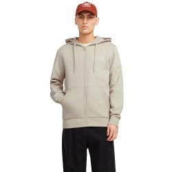 блуза,мъжки,пуловери,jack,&,jones,corp,logo,full,zip,sweatshirt,beige,(moonbeam,small,print,moonbeam)