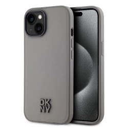 DKNY PU Leather Stack Logo Magsafe iPhone 15 phone case - Grey (Grey) други,аксесоари,dkny,pu,leather,stack,logo,magsafe,iphone,15,phone,case,grey,(grey)
