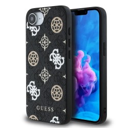 Guess PU 4G Peony MagSafe iPhone 16e phone case - Black (Black) други,аксесоари,guess,pu,4g,peony,magsafe,iphone,16e,phone,case,black,(black)