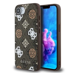 Guess PU 4G Peony MagSafe iPhone 16e phone case - Brown (Brown) други,аксесоари,guess,pu,4g,peony,magsafe,iphone,16e,phone,case,brown,(brown)