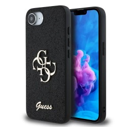 Guess PU Fixed Glitter 4G Metal Logo iPhone 16e phone case - Black (Black) други,аксесоари,guess,pu,fixed,glitter,4g,metal,logo,iphone,16e,phone,case,black,(black)