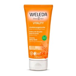 хигиена,тяло,weleda,vitality,sea,buckthorn,revitalizing,200ml,shower,gel,clear