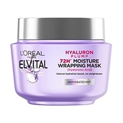 хигиена,коса,l´oreal,elvital,hyaluron,plump,hair,mask,300ml,purple,(transparent)