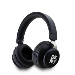 слушалки,слушалки,dkny,pu,leather,stack,logo,wireless,headphones,black
