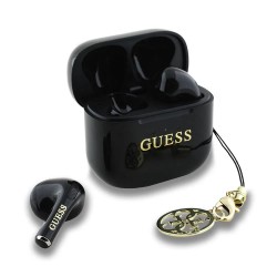 слушалки,слушалки,guess,classic,logo,charm,tws,wireless,earphones,black,(black)