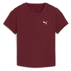 тениска,дамски,тениски,puma,wardrobe,ess,slim,fit,short,sleeve,t,shirt,ruby,shimmer,(red)