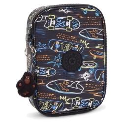 канцеларски,принадлежности,kipling,100,pens,pencil,case,neon,skate,(black)