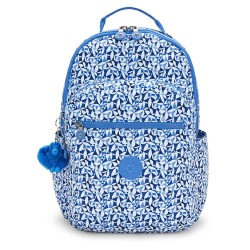 раница,раници,kipling,seoul,27l,backpack,crazy,leaves,(blue)