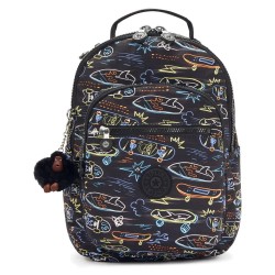 раница,раници,kipling,seoul,s,14l,backpack,neon,skate,(black)