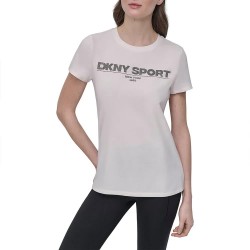 тениска,дамски,тениски,dkny,sport,rhinestone,logo,short,sleeve,t,shirt,ivory,black,(white)