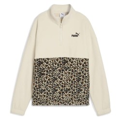 блуза,дамски,блузи,puma,ess,graphic,animal,relaxed,fit,half,zip,sweatshirt,beige,(alpine,snow)