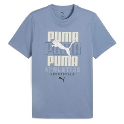 тениска,мъжки,тениски,puma,graphic,stacked,graphic,short,sleeve,t,shirt,cool,blue,(blue)
