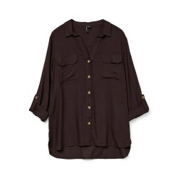 риза,с,дълъг,ръкав,дамски,блузи,дамски,ризи,vero,moda,bumpy,long,sleeve,shirt,chocolate,torte,(brown)