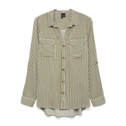 риза,с,дълъг,ръкав,дамски,блузи,дамски,ризи,vero,moda,bumpy,long,sleeve,shirt,capulet,olive,snow,white,(green)