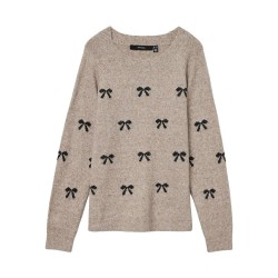 блуза,дамски,пуловери,дамски,плетени,дрехи,vero,moda,doffy,intarsia,sweater,moon,rock,w,black,bows
