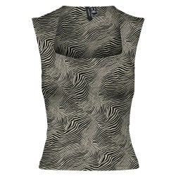 Тениска Vero moda Million sleeveless T-shirt - Green / Grey (Oatmeal / Tilla Zebra) тениска,дамски,тениски,vero,moda,million,sleeveless,t,shirt,green,grey,(oatmeal,tilla,zebra)