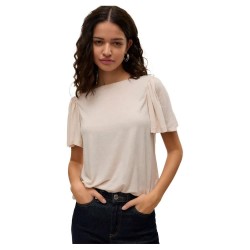 тениска,дамски,тениски,vero,moda,paloma,onella,short,sleeve,t,shirt,beige,(oatmeal)