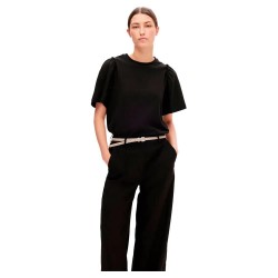 тениска,дамски,тениски,selected,penelope,ruffle,short,sleeve,t,shirt,black,(black)