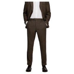 панталони,мъжки,панталони,selected,reed,wool,slim,fit,dress,pants,brown