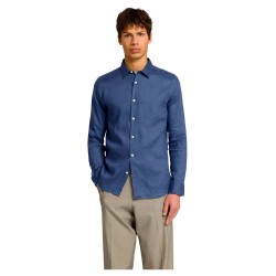 риза,с,дълъг,ръкав,мъжки,ризи,selected,regkylian,linen,classic,long,sleeve,shirt,blue