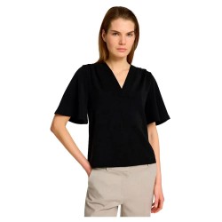 тениска,дамски,тениски,selected,tenny,short,sleeve,v,neck,t,shirt,black,(black)