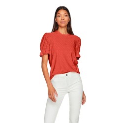 дамски,блузи,дамски,ризи,vila,kawa,short,sleeve,blouse,paprika,(orange)
