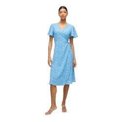 рокля,дамски,поли,и,рокли,vila,lovie,wrap,short,sleeve,midi,dress,blue