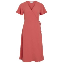 рокля,дамски,поли,и,рокли,vila,lovie,wrap,short,sleeve,midi,dress,paprika,(red)