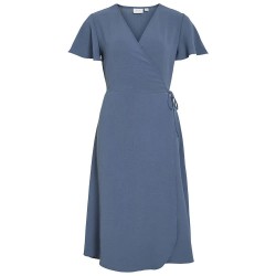 рокля,дамски,поли,и,рокли,vila,lovie,wrap,short,sleeve,midi,dress,blue,(vintage,indigo)