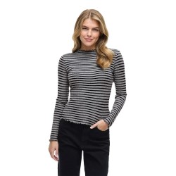 тениска,дамски,тениски,vila,rika,long,sleeve,t,shirt,grey,(medium,grey,melange,black)