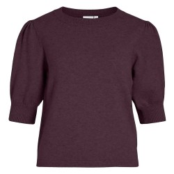 тениска,дамски,тениски,vila,ril,knit,short,sleeve,t,shirt,purple,(fig,dark,melange)