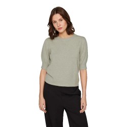 тениска,дамски,тениски,vila,ril,knit,3,4,sleeve,t,shirt,oil,green,melange,(green)