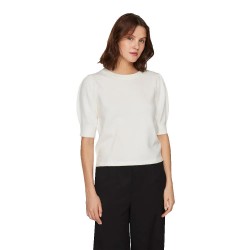 тениска,дамски,тениски,vila,ril,knit,3,4,sleeve,t,shirt,white,alyssum,(white)