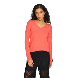 блуза,дамски,пуловери,дамски,плетени,дрехи,vila,ril,v,neck,sweater,dubarry,dark,melange,(orange)