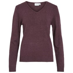 блуза,дамски,пуловери,дамски,плетени,дрехи,vila,ril,v,neck,sweater,fig,dark,melange,(purple)