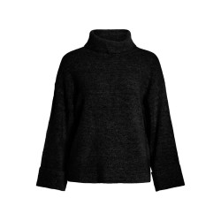 блуза,дамски,пуловери,дамски,плетени,дрехи,vila,rolfie,high,neck,sweater,black,(black)